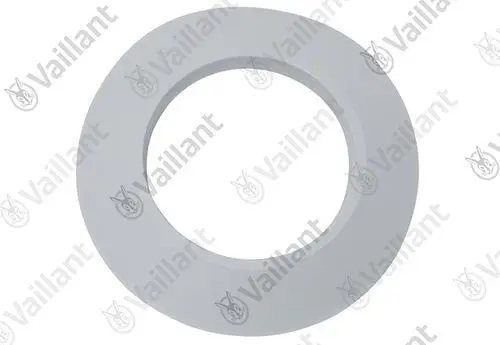 Vaillant Rosette in weiß, rund mit mittigem Loch. Gunsten für den Anschluss oder die Abdeckung von Rohren.